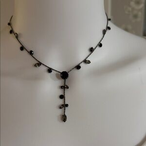 Carolee Black and Gold Beaded Necklace